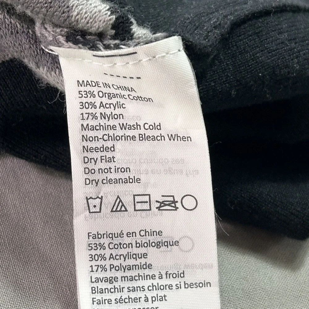 Prana Dress Womens Small‎ Gray Black Chevron Meryl Sweater Hoodie Midi V-Neck